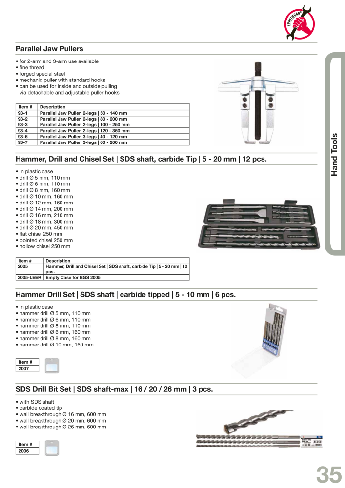 KRAFTMANN by BGS technic Catalog Hand tools Nb. : 654 - Page 38