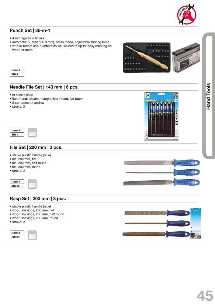 KRAFTMANN by BGS technic Catalog Hand tools Nº: 654 - Página 48