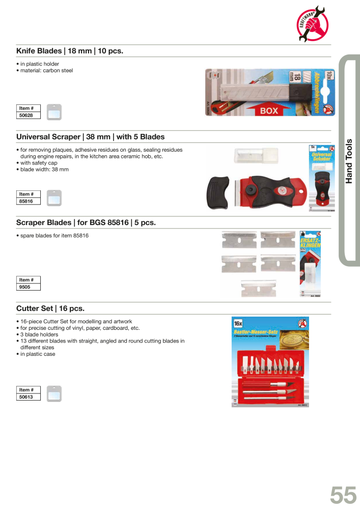 KRAFTMANN by BGS technic Catalog Hand tools Nb. : 654 - Page 58