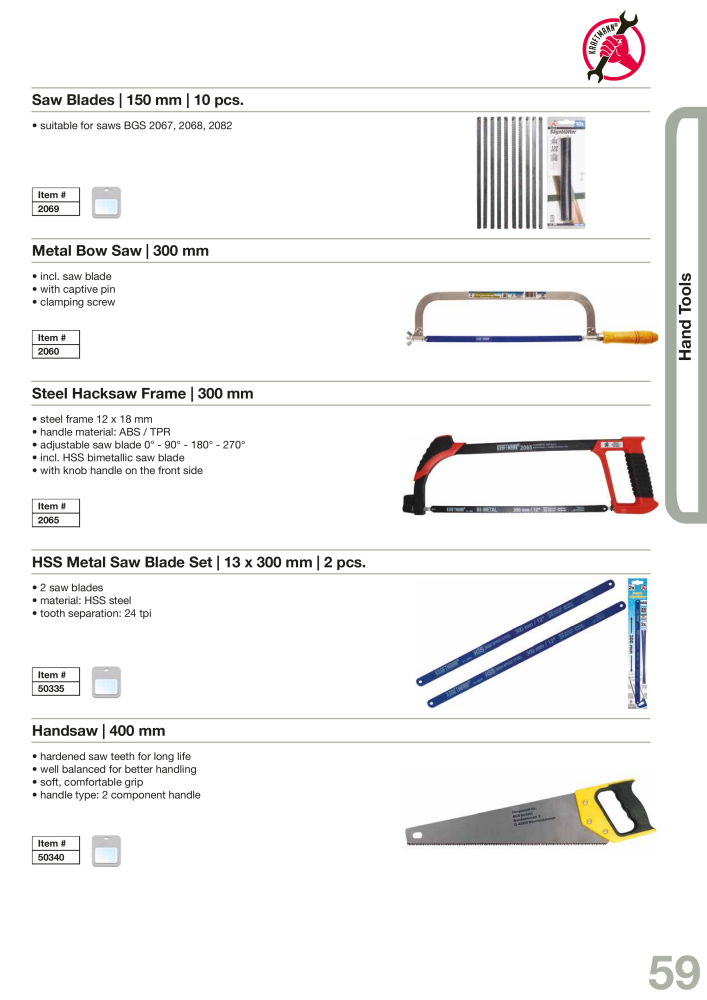 KRAFTMANN by BGS technic Catalog Hand tools Nº: 654 - Página 62