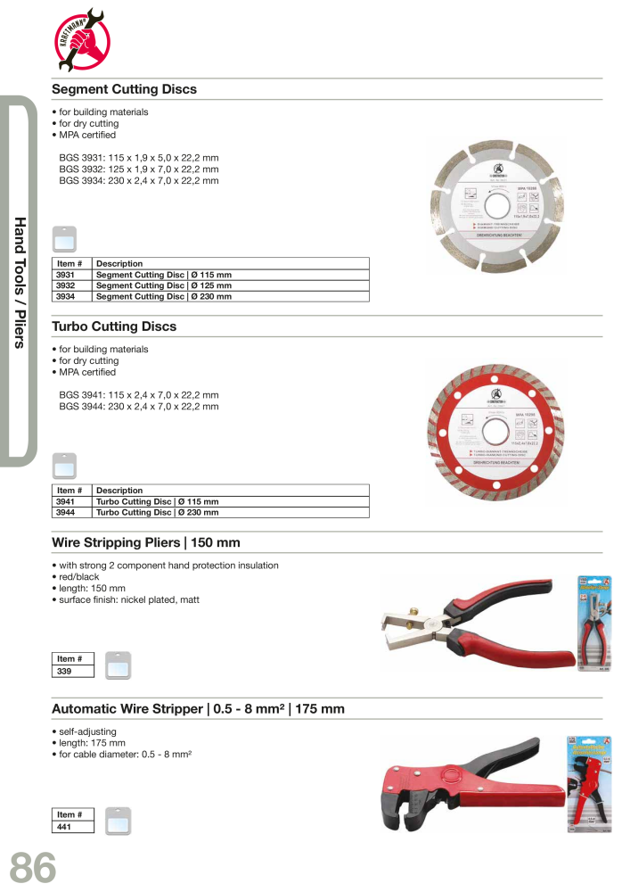 KRAFTMANN by BGS technic Catalog Hand tools Č. 654 - Strana 89