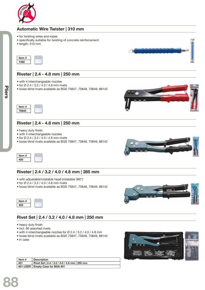 KRAFTMANN by BGS technic Catalog Hand tools NR.: 654 - Strona 91