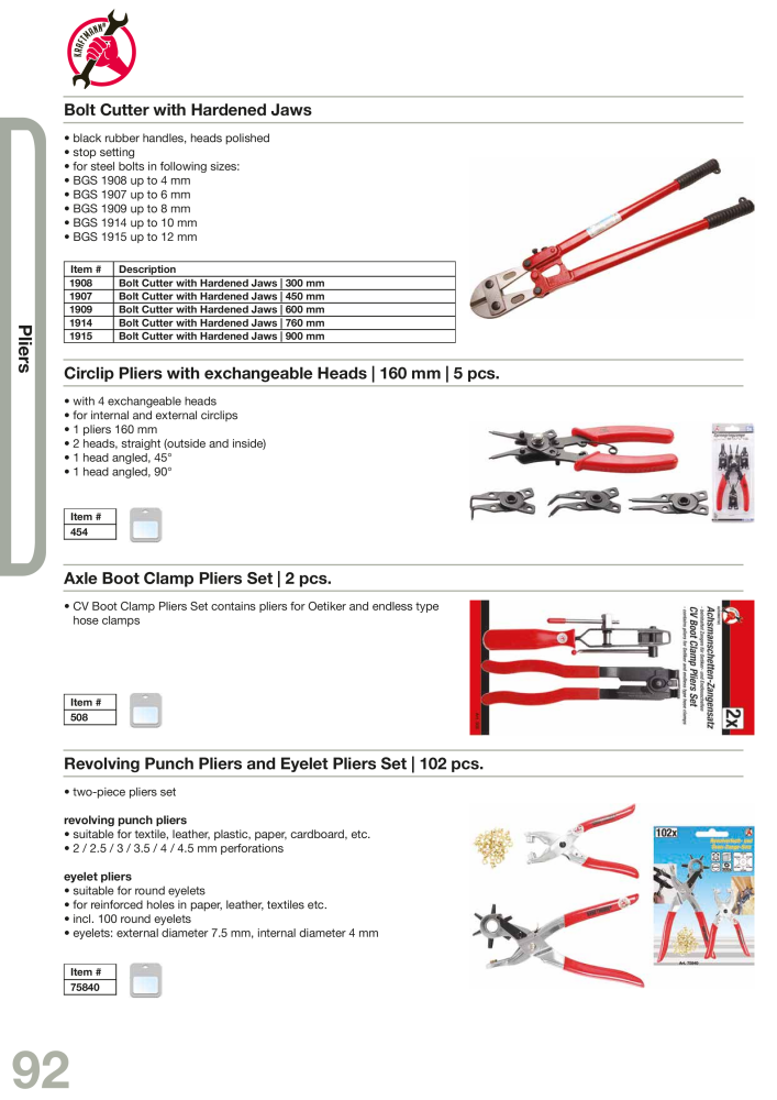 KRAFTMANN by BGS technic Catalog Hand tools Nb. : 654 - Page 95