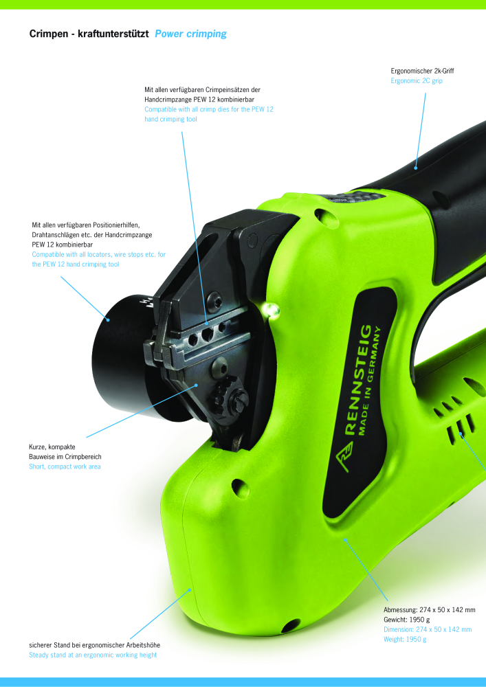 RENNSTEIG Akku-mechanisches Crimpgerät E PEW 12 NEJ.: 66 - Sida 2