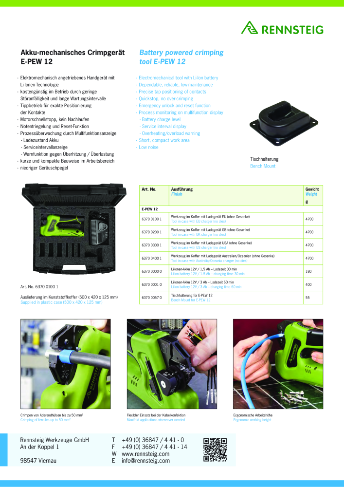 RENNSTEIG Akku-mechanisches Crimpgerät E PEW 12 NEJ.: 66 - Sida 4