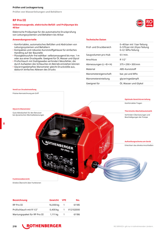 Rothenberger HD- Schlauch RP Pro III 1/2 V12102000