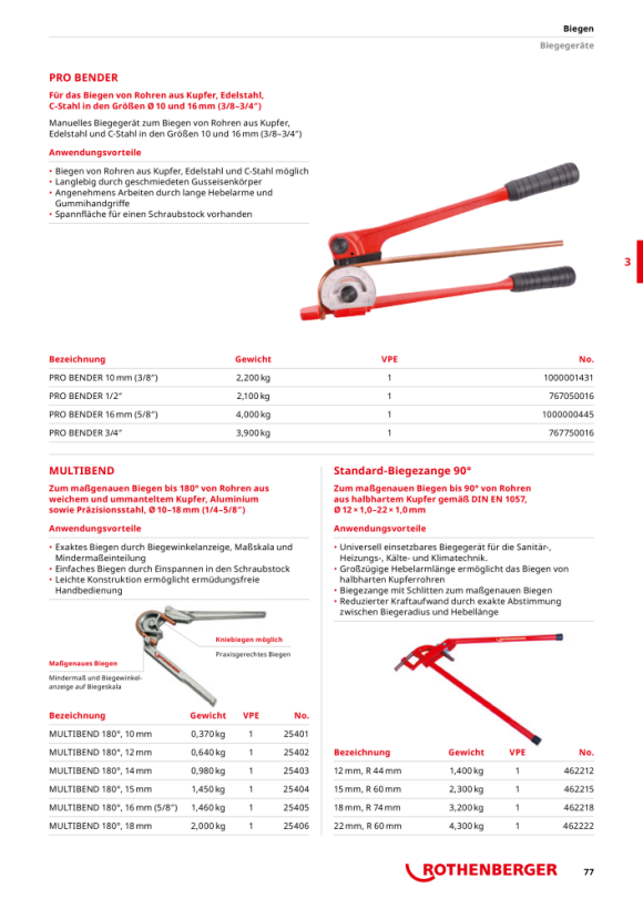 Rothenberger Bender Pro Bender 3/8 / 10 mm 1000001431