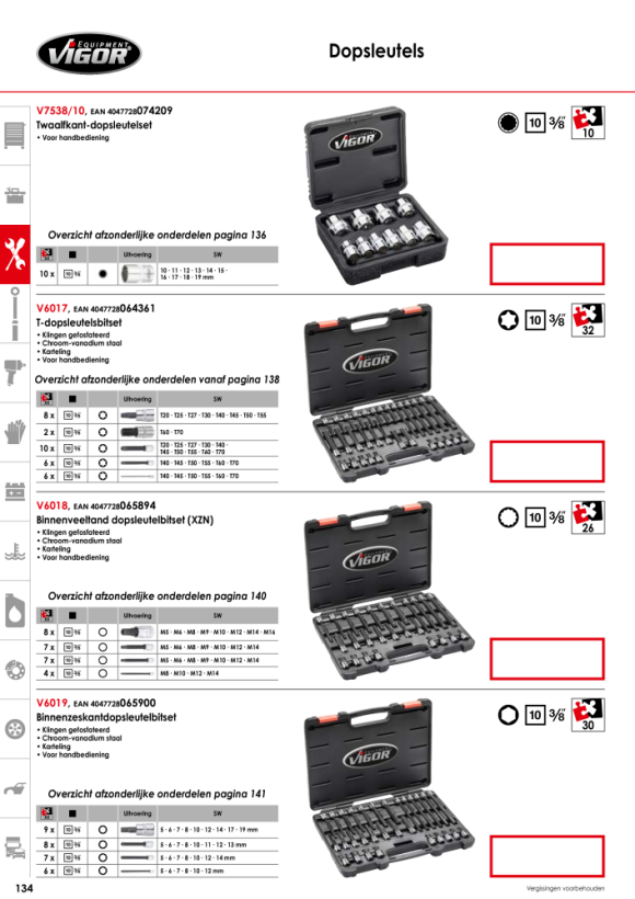 Vigor TORX® schroevendraaierbitset - aantal gereedschappen: 32 V6017