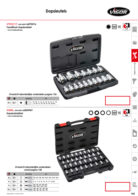 Vigor Schroevendraaierbitset - aantal gereedschappen: 36 V2496