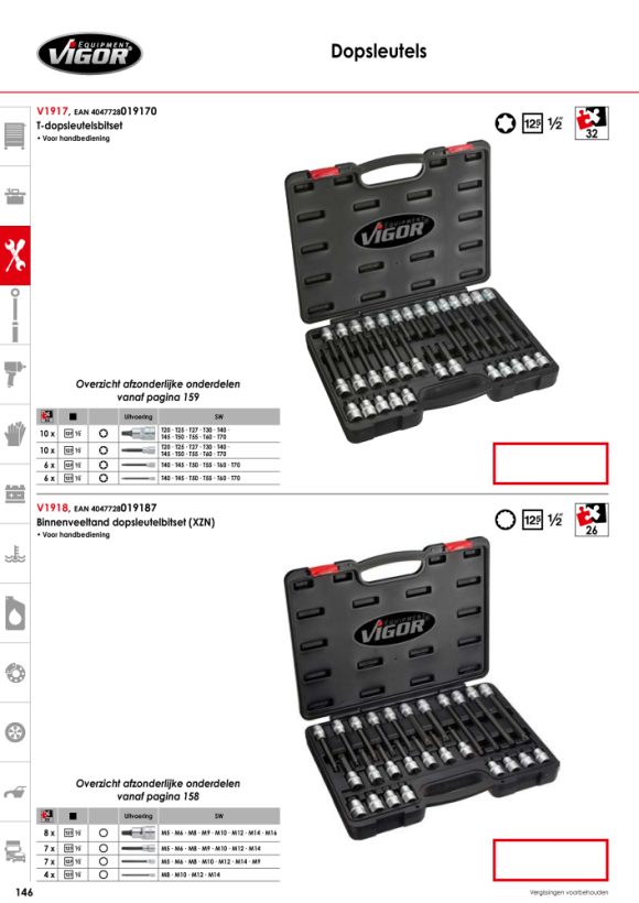 Vigor TORX® schroevendraaierbitset - aantal gereedschappen: 32 V1917