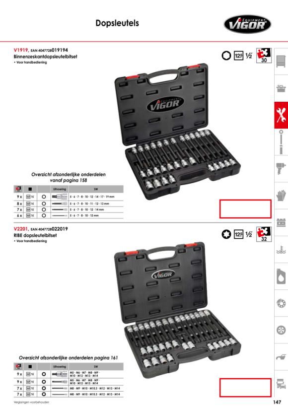 Vigor TORX® schroevendraaierbitset - aantal gereedschappen: 32 V1917