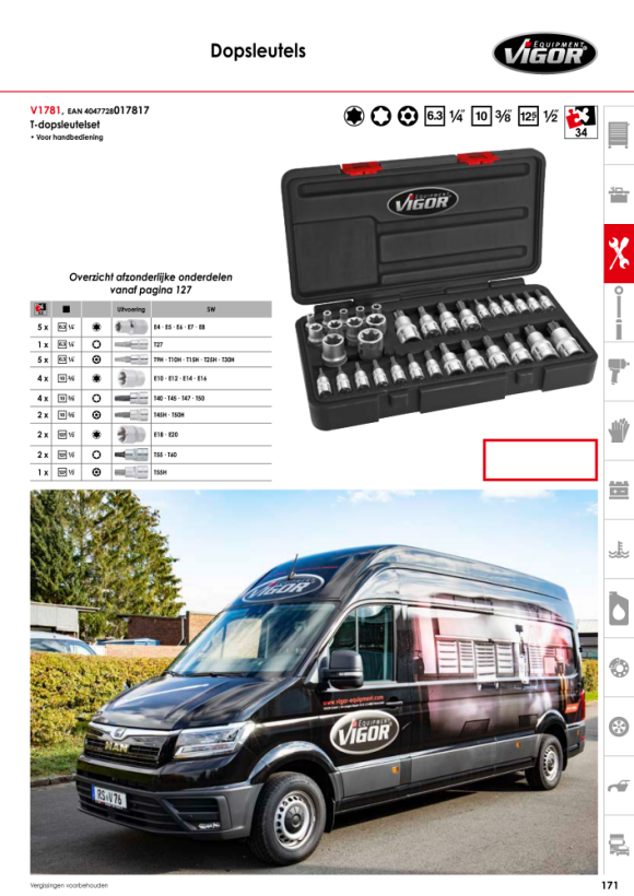 Vigor Adapterset - aantal gereedschappen: 6 V1293