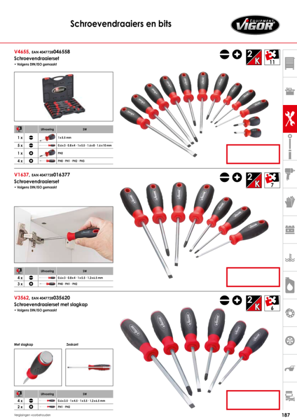 Vigor Schroevendraaierset - aantal gereedschappen: 7 V1637