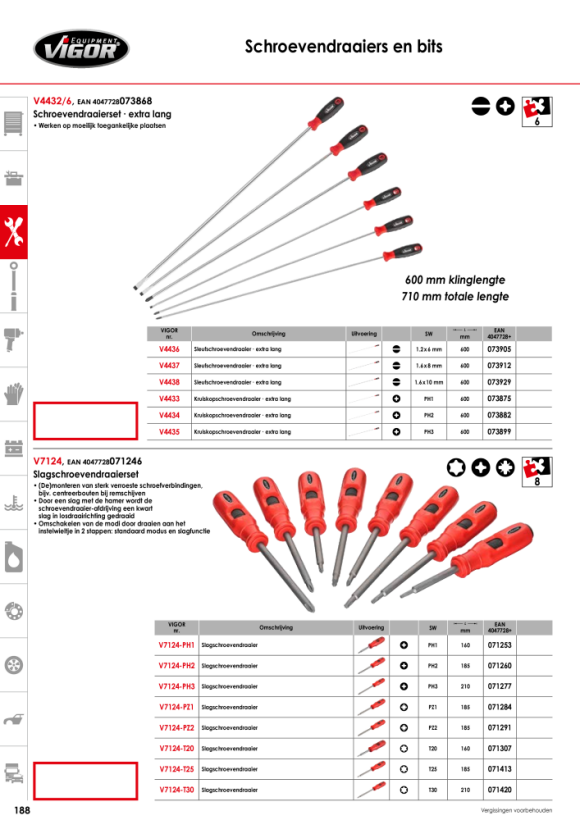 Vigor TORX® schroevendraaierset - binnen TORX® profiel - aantal gereedschappen: 4 V4418