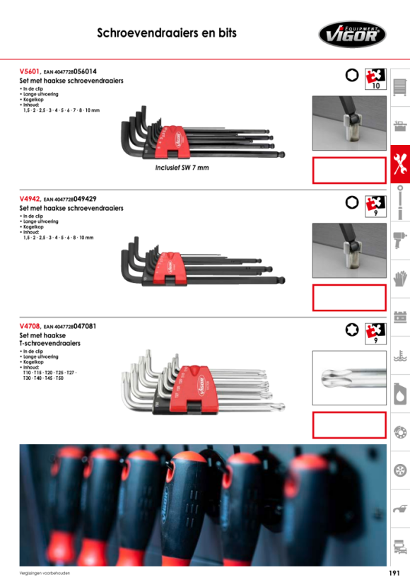 Vigor Schroevendraaierset, extra lang, flexibel V5485N