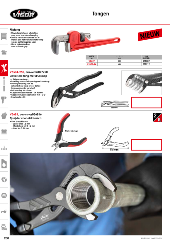 Vigor VDE-dopsleutelset - aantal gereedschappen: 14 V3343