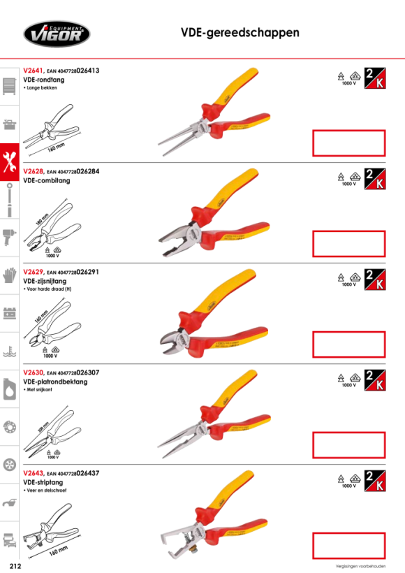 Vigor VDE-draadstripper - 160 mm V2643