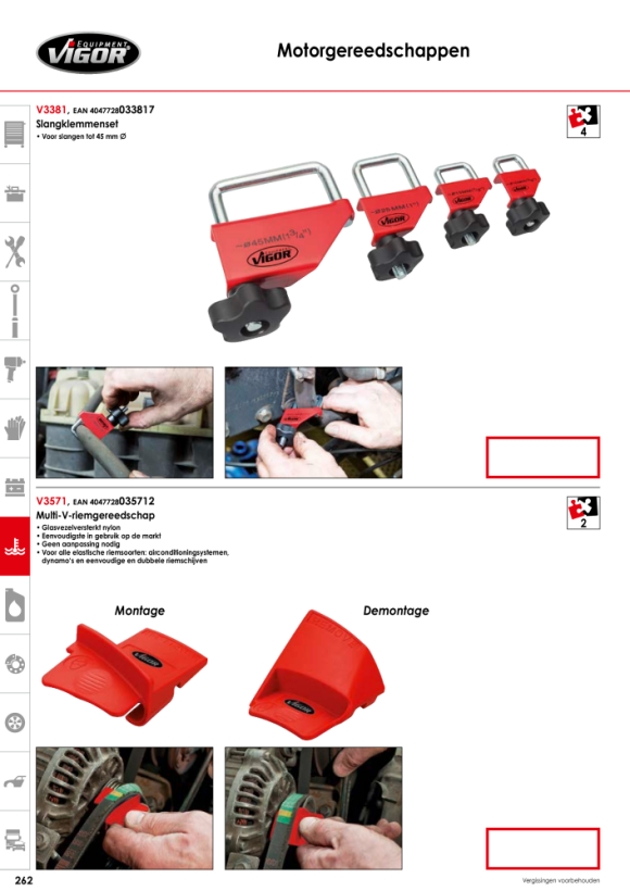 Vigor Slangklemset - aantal gereedschappen: 4 V3381