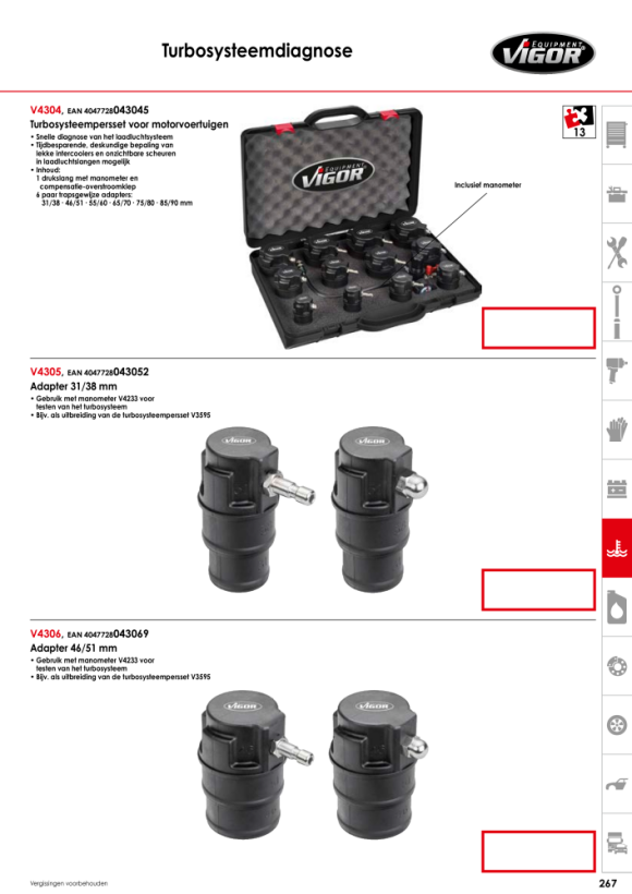 Vigor Turbosysteemtrekkerset voor kliksystemen - aantal gereedschappen: 12 V4192