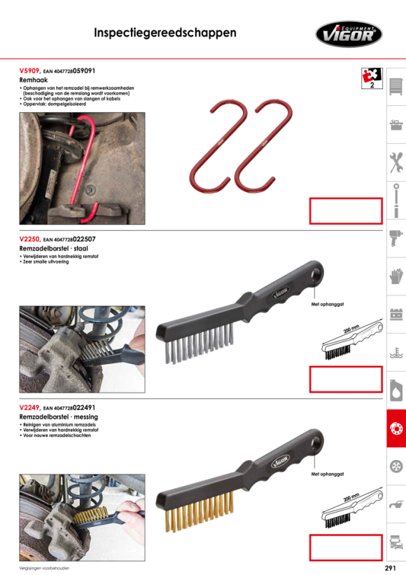 Vigor Remklauwborstel, staal V2250