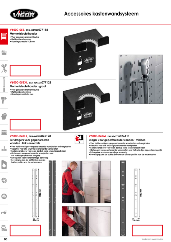 Vigor GAT WANDBEVESTIGING CENTRUM V6000-047M-E