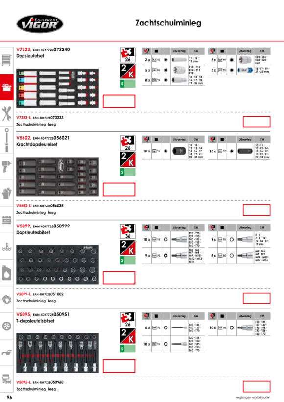 Vigor TORX® schroevendraaierbitset - aantal gereedschappen: 26 V5095