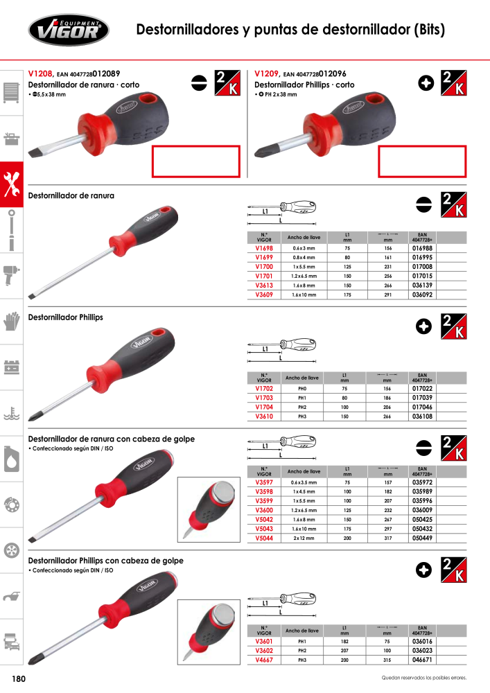 Catálogo principal de VIGOR Nº: 724 - Página 182