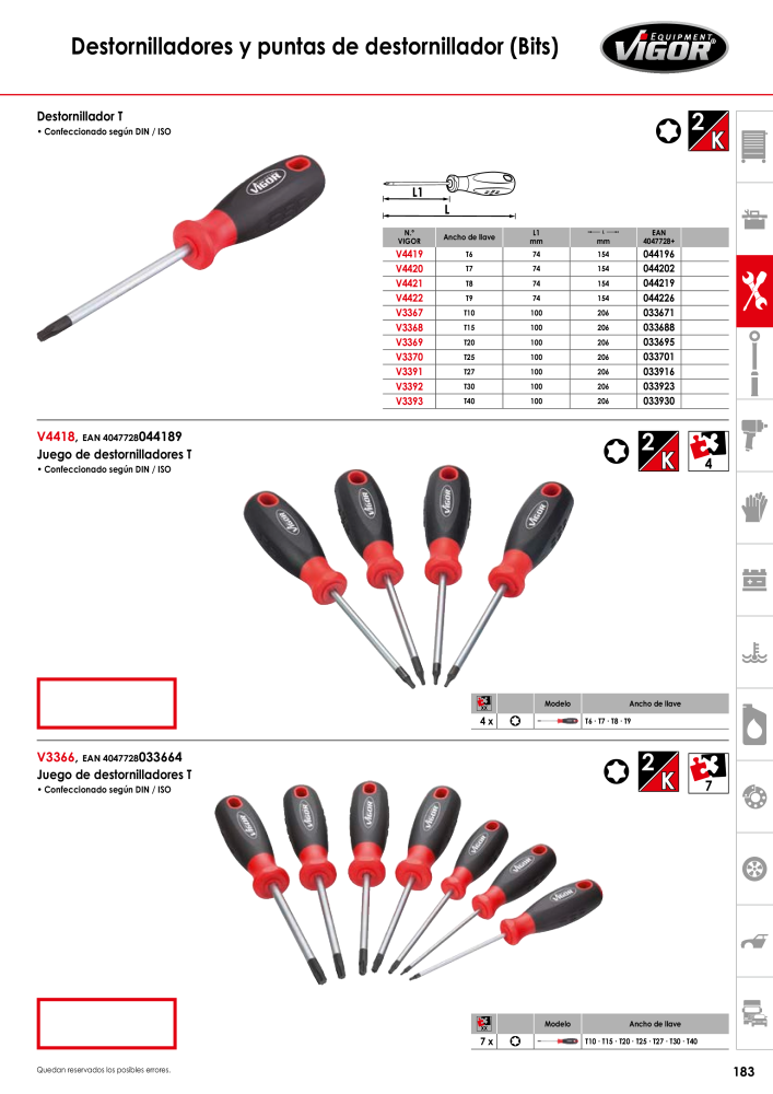 Catálogo principal de VIGOR Nº: 724 - Página 185