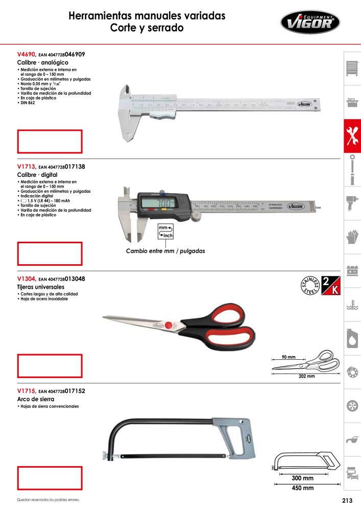 Catálogo principal de VIGOR Nº: 724 - Página 215