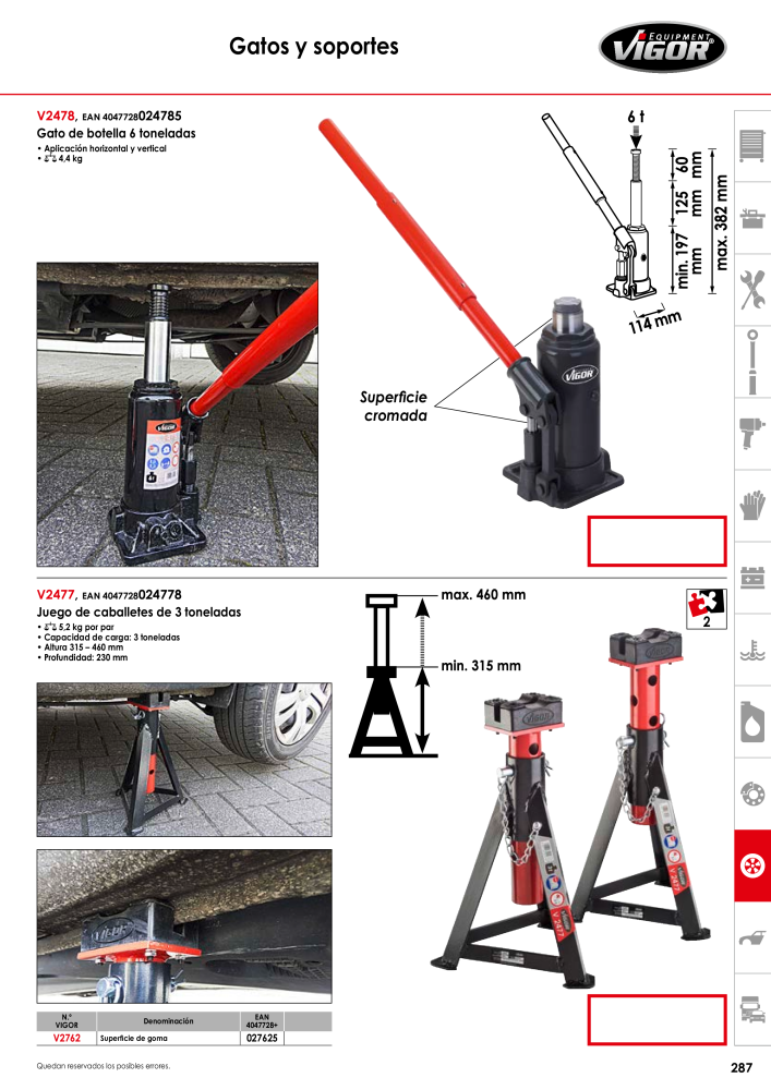 Catálogo principal de VIGOR Nº: 724 - Página 289