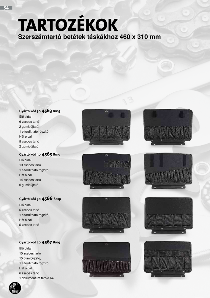 Hepco & Becker SZERSZÁM TÁSKÁK IPARI MINŐSÉG NR.: 765 - Strona 56