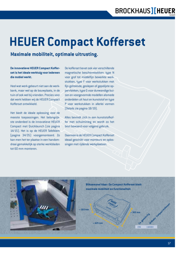 HEUER Compact Bankschroef in het geval met tafelklem en beschermende kaken 118003