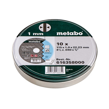 Metabo Satz=10xTrennscheiben SP 115x1,0x22,23 Inox, TF 41 , in Blechdose (616358000)