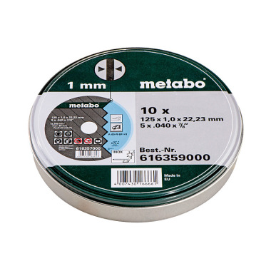 Metabo Satz=10xTrennscheiben SP 125x1,0x22,23 Inox, TF 41 , in Blechdose (616359000)