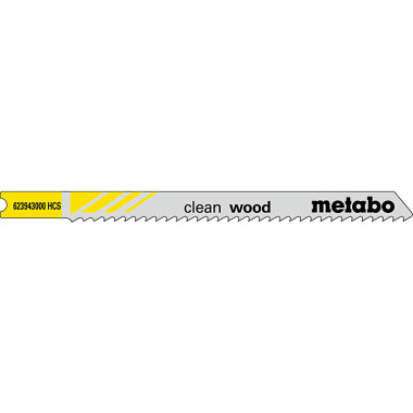 Metabo 5 U-Stichsägeblätter clean wood 82/ 2,5 mm, HCS, Universalschaft (623943000)