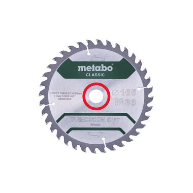 Metabo Sägeblatt precision cut wood - classic, 165x2,2/1,4x20 Z36 WZ 15° (628281000)