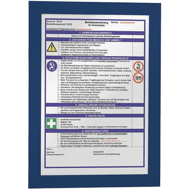 DURABLE Magnetrahmen DIN A4 dunkelblau selbstklebende Rückenfolie 2 St./VE DURABLE 487207