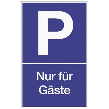 Parkplatzbeschilderung Parken f.Gäste L250xB400mm Ku.blau/weiß 3000277686