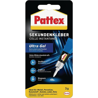 Sekundenkleber Ultra Gel 3g farblos Tube PATTEX PSG2C / 1865397