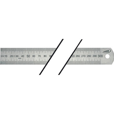 Stahlmaßstab L.1000mm ros tfr.Stahl biegsam Teilung A=mm/mm H.PREISSER 0460209