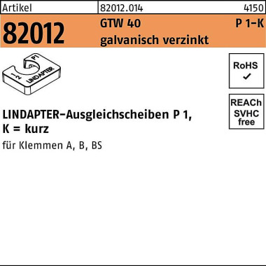 Ausgleichscheibe R 82012 GTW 40 P1 M12/6,0 galv.ve rz. 1St. LINDAPTER 820120140120000