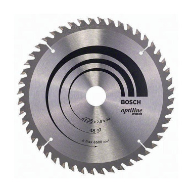 Kreissägeblatt Optiline Wood AD 235mm Z.48 WZ Bohr.30mm Schnitt-B.2,8mm HM BOSCH 2608640727