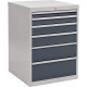 Schubladenschrank H1019xB705xT736mm lichtgrau/grau 6 Schubl.Vollauszug 80700/1221AV 7035/7016