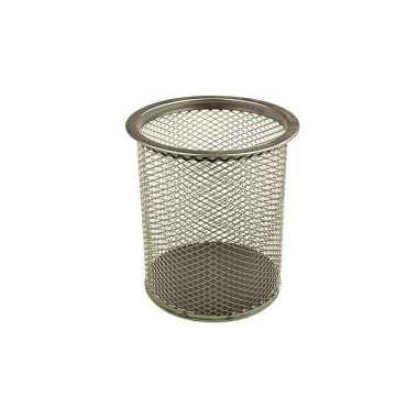 helit Stifteköcher Mesh H 2518100 9x10cm rund 1Fach Metall silber 170220295