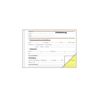 SIGEL Urlaubsantrag SD045 DIN A5 +Durchschlag 2x40 Blatt 114210200