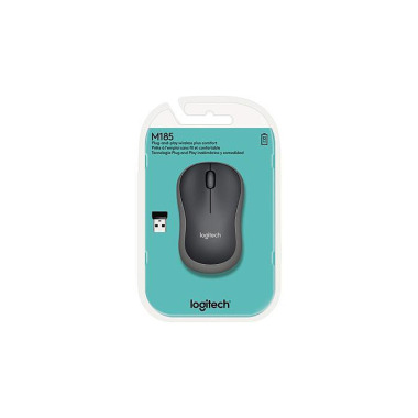 Logitech Mouse 910-002238 M185 cordless USB schwar z/grau 785000287