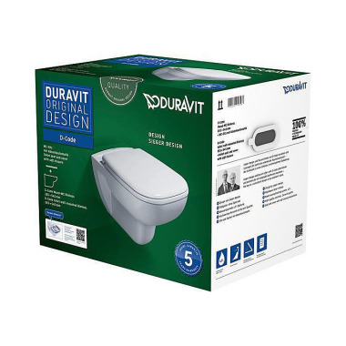 Duravit Wand-WC-Set D-COD E RIMLESS tief, 355x540mm weiß 45700900A1