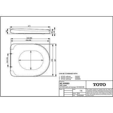 TOTO NC WC-Sitz abnehmbar , mit Absenkautomatik we VC100N