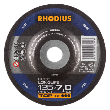 Rhodius Schruppscheibe RS50 LONGLIFE TOPline, 115 x 7,0 x 22,23mm 210053