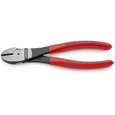 Knipex High Leverage Diagonal Cutter black atramentized plastic coated 180mm 74 01 180